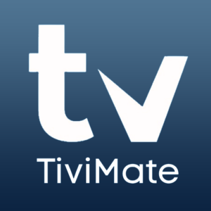 TiviMate IPTV Player app logo with white “tv” letters on a blue gradient background.